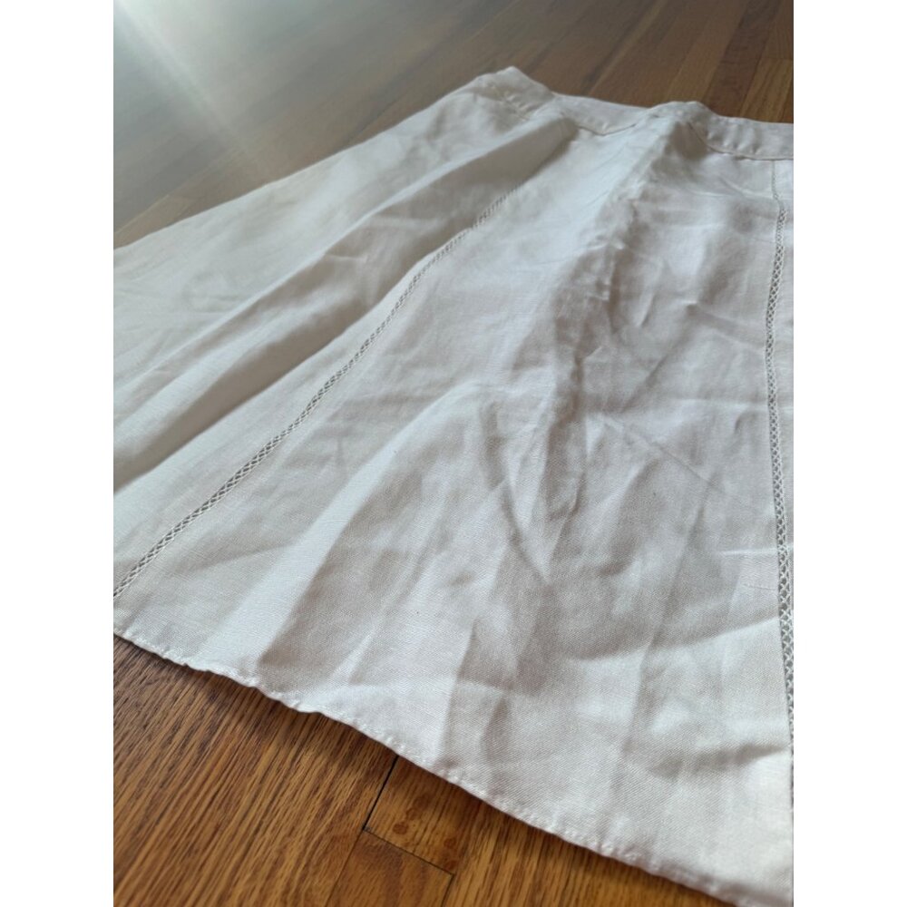 Jones Wear White A-Line Skirt Linen Blend Classic Preppy Elegant Vacation 14 - Picture 12 of 12